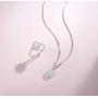 October Birthstone Sterling Silver White Opal Necklace/Earrings Oval Halo Pendant Stud Leverback Dangle Cubic Zirconia CZ Fire Opal Fine Jewelry for Women