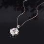 CiNily Flower Nceklace Opal Pendant Necklace for Women Girls 14K White Gold Plated Opal Jewelry Gemstone Necklaces