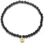 Satya Jewelry Black Onyx Mini Om Stretch Bracelet (4-Millimeter)