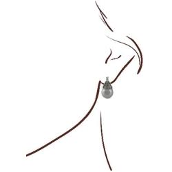 JanKuo Jewelry Rhodium Plated Gray Color Simulated Pearl Marcasite Earrings