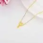 18k Gold Double Heart Necklace, Cubic Ziconia Heart and Star Pendant, Fine Gold Jewelry for Women, 17'' 18k Gold Double Heart Necklace, Cubic Ziconia Heart and Star Pendant, Fine Gold Jewelry for Women, 17''