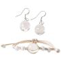 Dandelion Dangle Earrings and Bracelet Rope Weave Adjustable Natural Dried Dandelion Seed Flower Jewelry for Women Girls