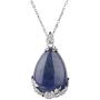 OCARLY Natural Gemstone Teardrop Pendant Carved Flower Necklace Healing Crystal Chakra Jewelry for Women