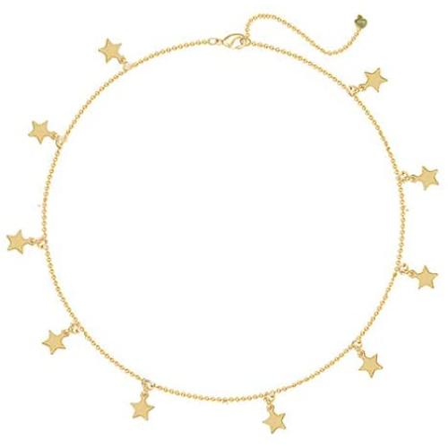 Gold Star Choker Necklace 925 Sterling Silver 18K Gold Plated Short Chorkers Necklaces Teen Girls Jewelry Stars for Women Gifts For Her