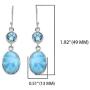 YoTreasure Larimar Blue Topaz Solid 925 Sterling Silver Dangle Earrings Jewelry