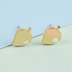 hanreshe Animal Crossing Stud Earrings Punk Jewelry Vintage Copper Earring Cute Gold Rose Gold Small Stud Earrings Girl Boy Gift