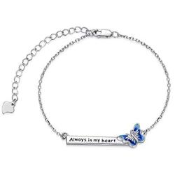 Sunflower Bracelet 925 Sterling Silver with Synthetic Birthstone Sunflower Adjustable Chain Bangle Jewelry Gift For Women Teens Mothers Day Birthday Gifts