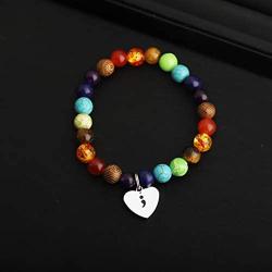TIIMG Mental Health Awareness Gift Semicolon Bracelet Suicide Prevention Awareness Depression Awareness Inspirational Semi Colon Jewelry
