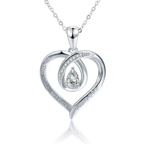 FVELOVE Infinity Heart Pendant Necklace for Women I Love You to The Moon and Back