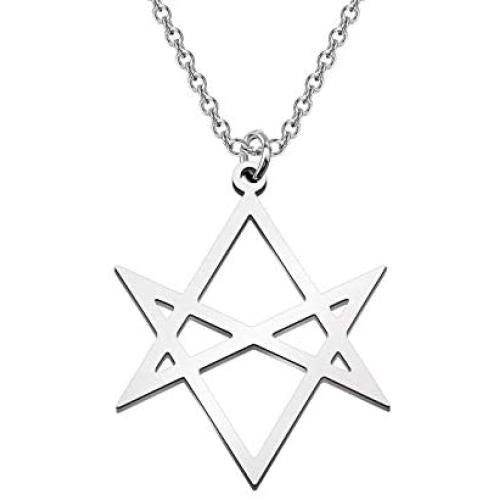 CENWA Unicursal Hexagram Symbol Necklace Stainless Steel Jewelry Unicursal Hexagram Necklace
