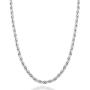 Miabella Solid 925 Sterling Silver Italian 2mm, 3mm Diamond-Cut Braided Rope Chain Necklace for Men Women Made in Italy 16, 18, 20, 22, 24, 26, 28, 30 Inch