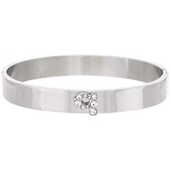 Steel by Design Stainless Steel Crystal Initial Bangle Bracelet from (R) Jewelry