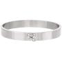 Steel by Design Stainless Steel Crystal Initial Bangle Bracelet from (R) Jewelry