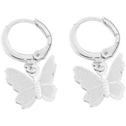 ROSTIVO Butterfly Earrings for Women and Girls Dangle Earrnigs for Women Mini Dainty Earrings (Silver)