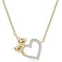 Sllaiss 14K Gold Plated S925 Necklace Koala Bear Heart Pendant Necklace with Austria Crystals Cute Animal Fine Jewelry Gift