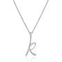 Sterling Silver Cursive Script Initial ''K'' Pendant Necklace, 18''