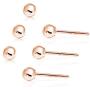 SOLIDGOLD - 14 Karat Real Gold 3mm Ball Stud Earrings 2-3 pair set | Yellow, Rose & White Gold