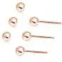 SOLIDGOLD - 14 Karat Real Gold 3mm Ball Stud Earrings 2-3 pair set | Yellow, Rose & White Gold SOLIDGOLD - 14 Karat Real Gold 3mm Ball Stud Earrings 2-3 pair set | Yellow, Rose & White Gold