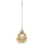 GLINT STORE Indian Girl Pearl Teeka Bridal Maang Tikka for Wedding Indian Jewelry for Women