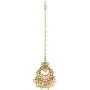 GLINT STORE Indian Girl Pearl Teeka Bridal Maang Tikka for Wedding Indian Jewelry for Women