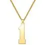 LuxglitterLin Men 18K Gold Plated Sports Initial Number 1 Necklace Stainless Steel Personalized Jewelry 3mm Wide Wheat Chain 25mm LuxglitterLin Men 18K Gold Plated Sports Initial Number 1 Necklace Stainless Steel Personalized Jewelry 3mm Wide Wheat Chain 25mm