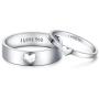 LAVUMO Matching Heart Promise Rings for Couples I Love You Engagement Wedding Ring Band Sets for Him and Her Stainless Steel High Polished Comfort Fit