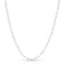 NYC Sterling Womens .925 Sterling Silver Rhodium Plated Paperclip Chain Necklace