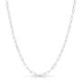 NYC Sterling Womens .925 Sterling Silver Rhodium Plated Paperclip Chain Necklace