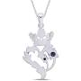 AFFY Luckenbooth (Scottish Symbol of Love) Thistle Heart Crown Simulated Amethyst Pendant Sterling Silver