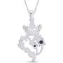 AFFY Luckenbooth (Scottish Symbol of Love) Thistle Heart Crown Simulated Amethyst Pendant Sterling Silver