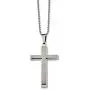 Solid Stainless Steel Mens Brushed and Layered 22 inch Cross Engravable Pendant Necklace Charm Chain - with Secure Lobster Lock Clasp 22'' (Width = 31mm) Solid Stainless Steel Mens Brushed and Layered 22 inch Cross Engravable Pendant Necklace Charm Chain - with Secure Lobster Lock Clasp 22'' (Width = 31mm)