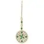 Aheli Wedding Wear Faux Kundan Beaded Round Earrings with Maang Tikka Set Ethnic Indian Jewelry for Women