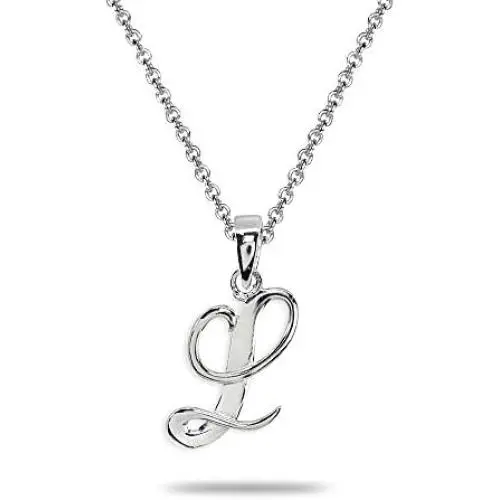 Sterling Silver Initial Alphabet Letter Name Pendant Necklace Personalized Gifts for Women Teens Girls Sterling Silver Initial Alphabet Letter Name Pendant Necklace Personalized Gifts for Women Teens Girls