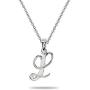 Sterling Silver Initial Alphabet Letter Name Pendant Necklace Personalized Gifts for Women Teens Girls