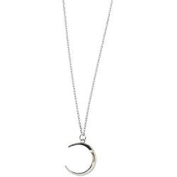 Dtja Minimalist Moon Necklace for Women Girls Kids Sterling Silver Gold Plated Tiny Small Simple Polished Thin Horn Crescent Moon Pendant Choker Necklace Adjustable Chain 18'' Cute Jewelry Gift