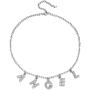 FONJOSN Charm Women Flashing Crystal Letter Necklace Fashion Clavicle Chain Angel Necklace Rhinestone Short Pendant Necklaces Jewelry