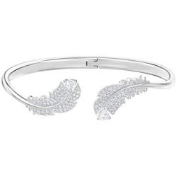 SWAROVSKI Womens Nice Bangle Bracelet Collection, Rhodium Finish, Clear Crystals