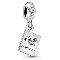 Pandora Jewelry Passport Travel Dangle Cubic Zirconia Charm in Sterling Silver