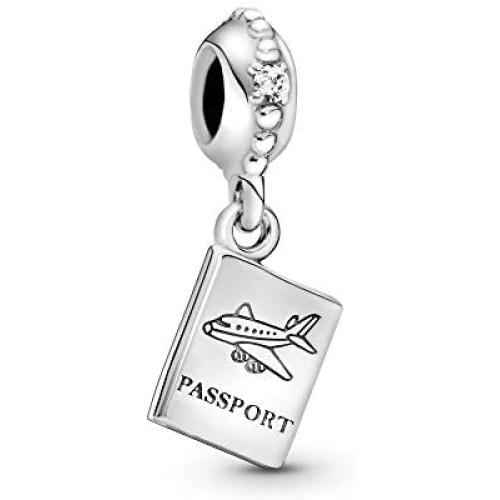 Pandora Jewelry Passport Travel Dangle Cubic Zirconia Charm in Sterling Silver