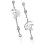 Baron Jewelry Dodge Challenger SRT Hellcat Rhodium Plated Brass Earrings. Decorated with Swarovski Crystals. 2” Long Durable Chain with 3 Silver Clean Crystals.