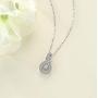 Dancing Diamond''Forever Love'' Two-Hearts Pendant Necklace in 925 Sterling Silver by Parade of Jewels (1/4 ct.tw.), 18''