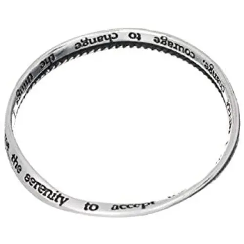 Jewelry Nexus Silver-Tone Serenity Prayer Engraved Twist Bangle Bracelet Prayer Card Serenity Courage Wisdom Jewelry Nexus Silver-Tone Serenity Prayer Engraved Twist Bangle Bracelet Prayer Card Serenity Courage Wisdom