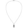 Eternal Life .925 Sterling Silver Egyptian Ankh Simulated Black Onyx Inlay Pendant Necklace