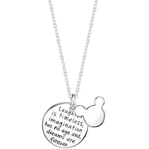 Luvalti “Laughter is Timeless, Imagination has no Age, and Dreams are Forever” Necklace - Round Pendant Necklace - Makes The Perfect