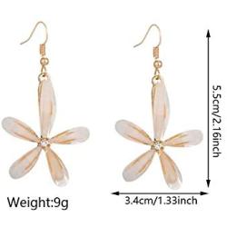 ZRosse 2 Pairs Sparkly Chic Charm Crystal Flower Dangle Drop Earrings Sets for Women Girls Statement Rhinestone Earrings Jewelry Gifts