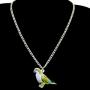 DUOWEI Acrylic Cute Monk Parakeet Parrot Bird Earrings and Necklace Set for Women Teens Girls Drop Dangle Pendant Jewelry Charms Gifts