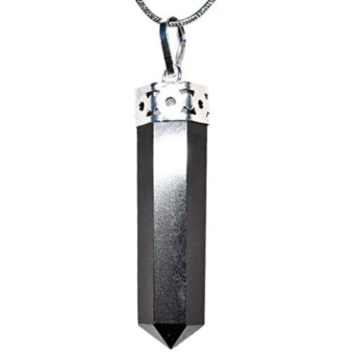 Zenergy Gems Charged Natural Himalayan Gemstone Crystal Perfect Pendant + 20'' Silver Chain + Selenite Charging Heart [Included]