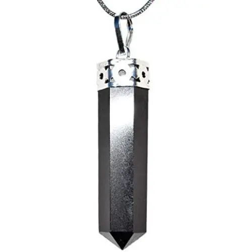 Zenergy Gems Charged Natural Himalayan Gemstone Crystal Perfect Pendant + 20'' Silver Chain + Selenite Charging Heart [Included]