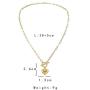 NEULRY Modern Heart Shaped Necklace Paperclip Link Chain 18K Gold Plated Handmade for Women and Girl Gifts