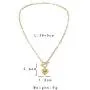 NEULRY Modern Heart Shaped Necklace Paperclip Link Chain 18K Gold Plated Handmade for Women and Girl Gifts